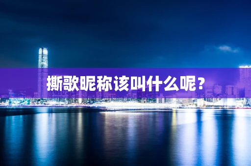 撕歌昵称该叫什么呢？